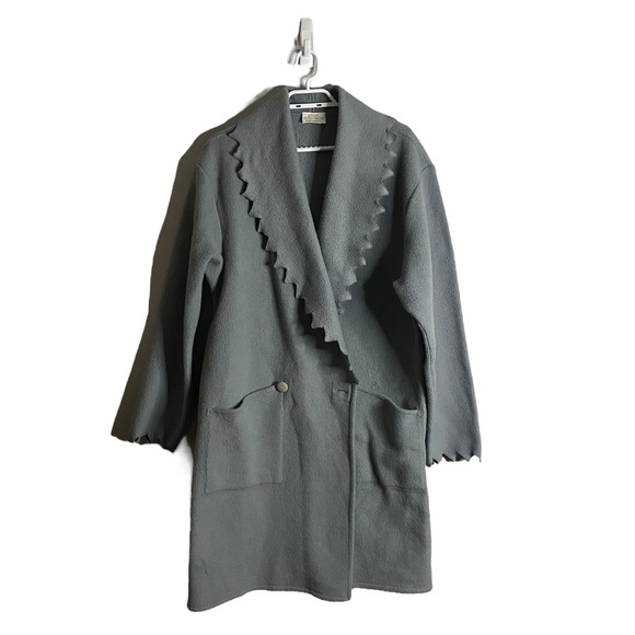 Linda Lundstrom Jackets & Blazers - Linda Lundstrom Women's Vintage Blue Knit Evening Coat